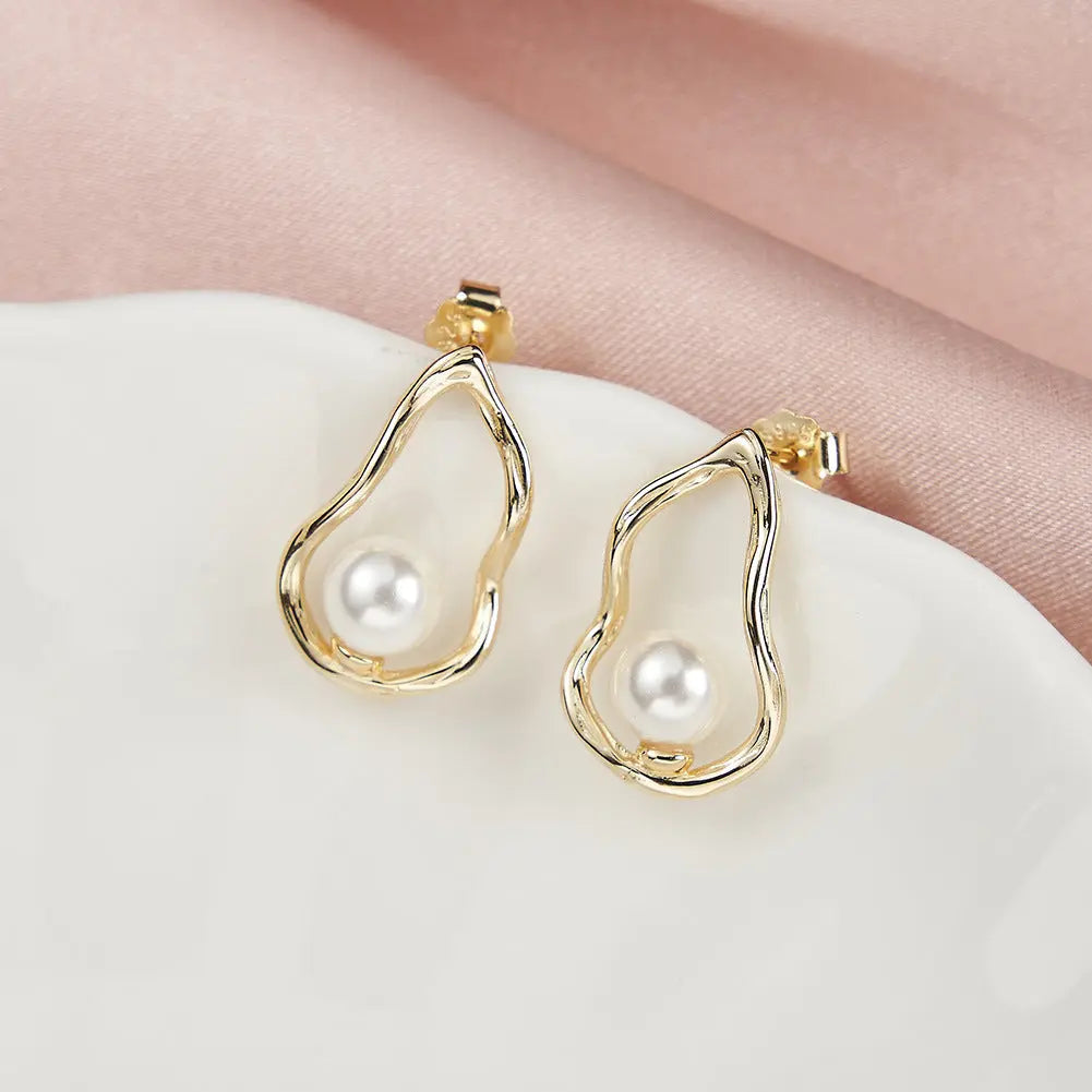 Freshwater Pearl Hoop Sloane Dangling Earrings