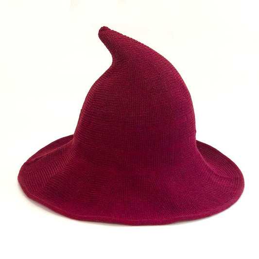 Halloween Hat regular Witch Hat Foldable Knitted Hat Pointed Female Witch Hat