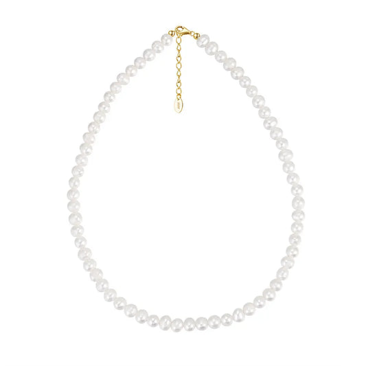 Classic natural freshwater pearl necklace S925 sterling silver chain adjustable necklace manufacturers wholesale clavicle chain TWINKLE QUEEN