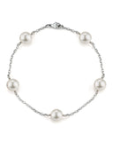 14K Gold Japanese Akoya White Pearl Tincup Bracelet