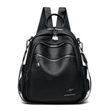Backpack Women's Soft Leather Small Backpack 2025 New Fashionable Casual All-match Large Capacity Multi-layer Portable Shoulder Crossbody Bag