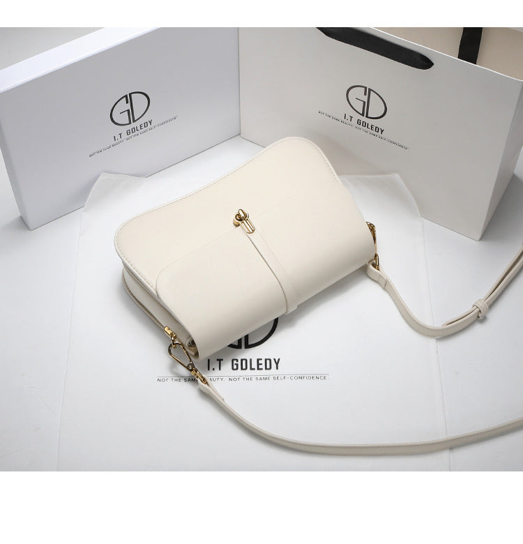 Women's Bag Genuine Leather Niche Entry Luxury Brand Saddle Bag 2025 New Women's Bag Shoulder Underarm Crossbody Bag