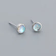Japanese and Korean s925 Silver ins Niche Design High-grade Sense Geometric Round Agate Pine Stone Earrings Earrings TWINKLE QUEEN