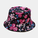 New European and American ins style plant print pattern fisherman hat for women, spring and summer outdoor sun protection and sunshade hat for men, bucket hat