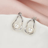 Freshwater Pearl Hoop Sloane Dangling Earrings