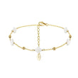 Natural Shell 14K Gold Plated 925 Sterling Silver Four-leaf Clover Anklet