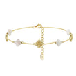 Natural Shell 14K Gold Plated 925 Sterling Silver Four-leaf Clover Anklet