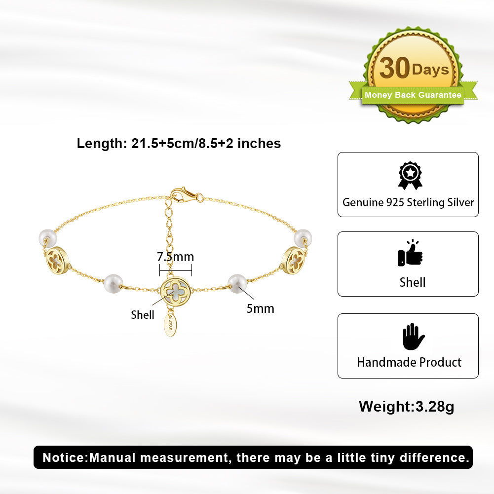 Elegant Natural Shell Pearls Bracelet – Timeless Jewelry for Women