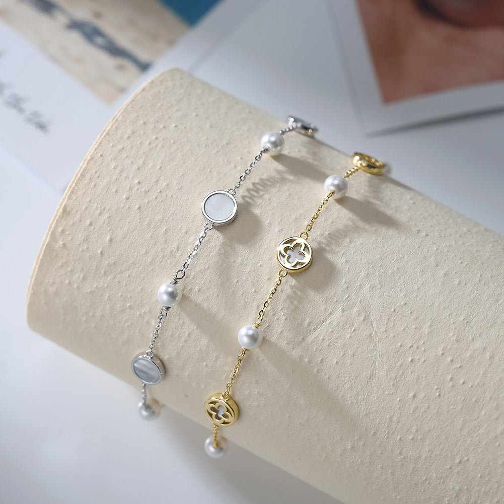 Elegant Natural Shell Pearls Bracelet – Timeless Jewelry for Women