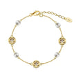 Natural Shell And Shell pearls 14K Gold Plated 925 Sterling Silver Four-leaf Clover Bracelet