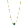 Shell Pearls Malachite 14K Gold Plated 925 Sterling Silver Pendant Necklace