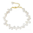 Cultured Freashwater Pearl 14K Gold Plated 925 Sterling Silver Baroque Irregular Shaped Pearl Bracelet