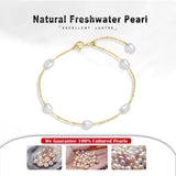 Cultured Freashwater Pearl 14K Gold Plated Irregular 925 Sterling Silver 4MM Baroque Bracelet