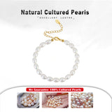 Cultured Freashwater Pearl 14K Gold Plated 925 Sterling Silver Fully Beaded Bracelet