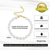 Cultured Freashwater Pearl 14K Gold Plated 925 Sterling Silver Fully Beaded Bracelet