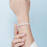 Cultured Freashwater Pearl 14K Gold Plated 925 Sterling Silver Fully Beaded Bracelet