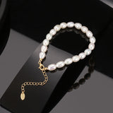 Cultured Freashwater Pearl 14K Gold Plated 925 Sterling Silver Fully Beaded Bracelet