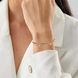 Cultured Freshwater Pearl 14K Gold Plated 925 Silver Ocean Blue Tennis Bracelet
