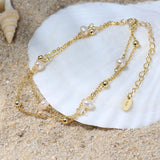 Cultured Freshwater Pearl 14K Gold Plated 925 Sterling Silver Stacking Bracelet