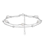 Cultured Freshwater Pearl 14K Gold Plated 925 Sterling Silver Stacking Bracelet