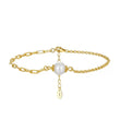 Cultured Freshwater Pearl 14K Gold Plated 925 Sterling Silver Paperclip Necklace Bracelet Set