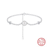 Cultured Freshwater Pearl 14K Gold Plated 925 Sterling Silver Double Zircon Bracelet