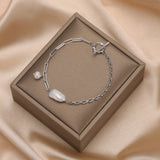 Cultured Freshwater Pearl 14K Gold Plated 925 Sterling Silver Baroque Bracelet