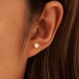 Freashwater Pearl 14K Gold Plated 925 Sterling Silver Loaf Shaped Pearls Earrings