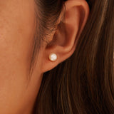 Freashwater Pearl 14K Gold Plated 925 Sterling Silver Loaf Shaped Pearls Earrings