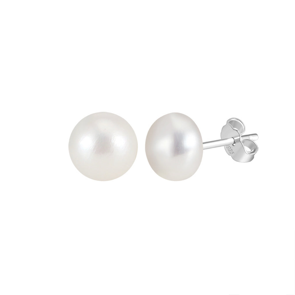 Freashwater Pearl 14K Gold Plated 925 Sterling Silver Loaf Shaped Pearls Earrings