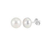 Freashwater Pearl 14K Gold Plated 925 Sterling Silver Loaf Shaped Pearls Earrings