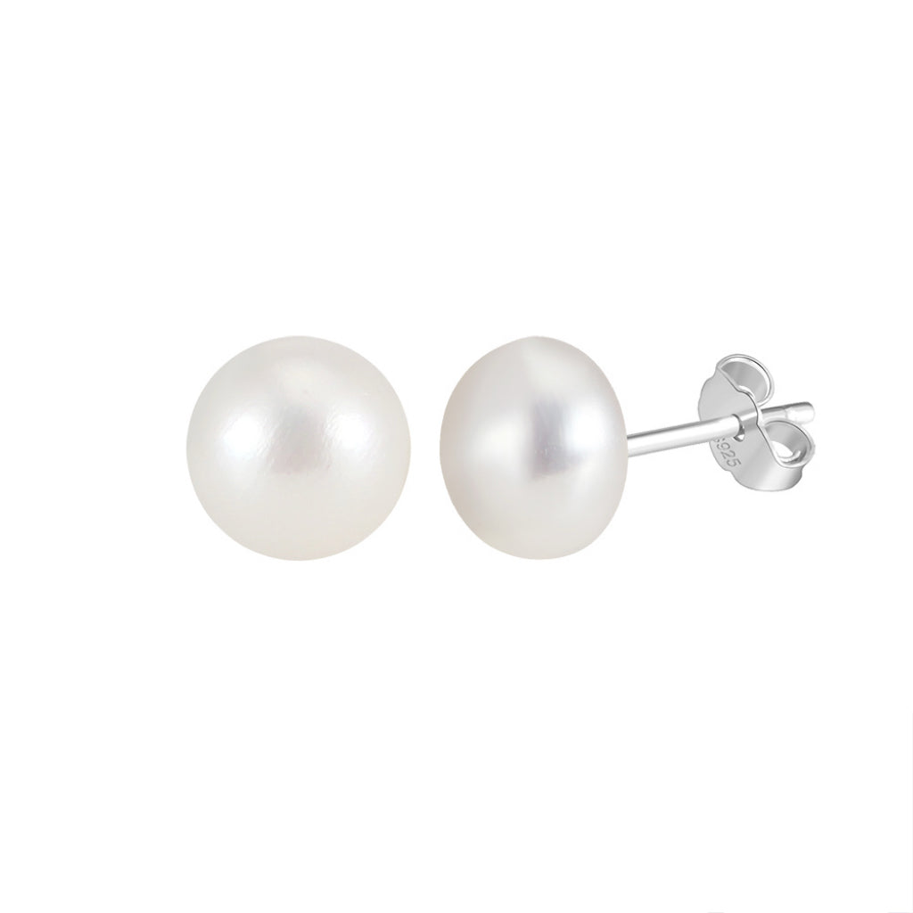 Freashwater Pearl 14K Gold Plated 925 Sterling Silver Loaf Shaped Pearls Earrings