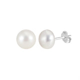 Freashwater Pearl 14K Gold Plated 925 Sterling Silver Loaf Shaped Pearls Earrings