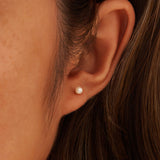 Freashwater Pearl 14K Gold Plated 925 Sterling Silver Perfect Round Pearl Earrings