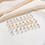 Freashwater Pearl 14K Gold Plated 925 Sterling Silver Perfect Round Pearl Earrings