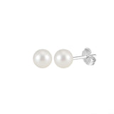 Freashwater Pearl 14K Gold Plated 925 Sterling Silver Perfect Round Pearl Earrings