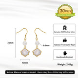 Cultured Freashwater Pearl 14K Gold Plated 925 Sterling Silver Natural Shell Earrings