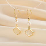 Cultured Freashwater Pearl 14K Gold Plated 925 Sterling Silver Natural Shell Earrings