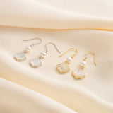 Cultured Freashwater Pearl 14K Gold Plated 925 Sterling Silver Natural Shell Earrings