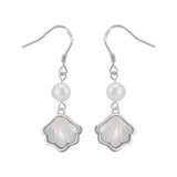 Cultured Freashwater Pearl 14K Gold Plated 925 Sterling Silver Natural Shell Earrings