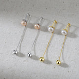 Cultured Freashwater Pearl 14K Gold Plated 925 Sterling Silver Drop Bead Earrings