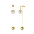 Cultured Freashwater Pearl 14K Gold Plated 925 Sterling Silver Drop Bead Earrings