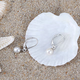 Cultured Freashwater Pearl 14K Gold Plated 925 Sterling Silver French D-shaped Buckle Earrings