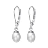 Cultured Freashwater Pearl 14K Gold Plated 925 Sterling Silver French D-shaped Buckle Earrings