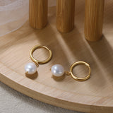 Cultured Freashwater Pear 925 Sterling Silver 14K Gold Plated French Versatile Earrings