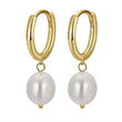 Cultured Freashwater Pear 925 Sterling Silver 14K Gold Plated French Versatile Earrings