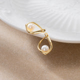 Cultured Freashwater Pear 14K Gold Plated 925 Sterling Silver Light Luxury Earrings