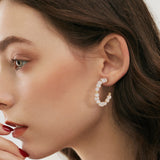 Cultured Freashwater Pear 14K Gold Plated 925 Sterling Silver Baroque Bead Earrings