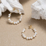Cultured Freashwater Pear 14K Gold Plated 925 Sterling Silver Baroque Bead Earrings