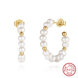 Cultured Freashwater Pear 14K Gold Plated 925 Sterling Silver Baroque Bead Earrings